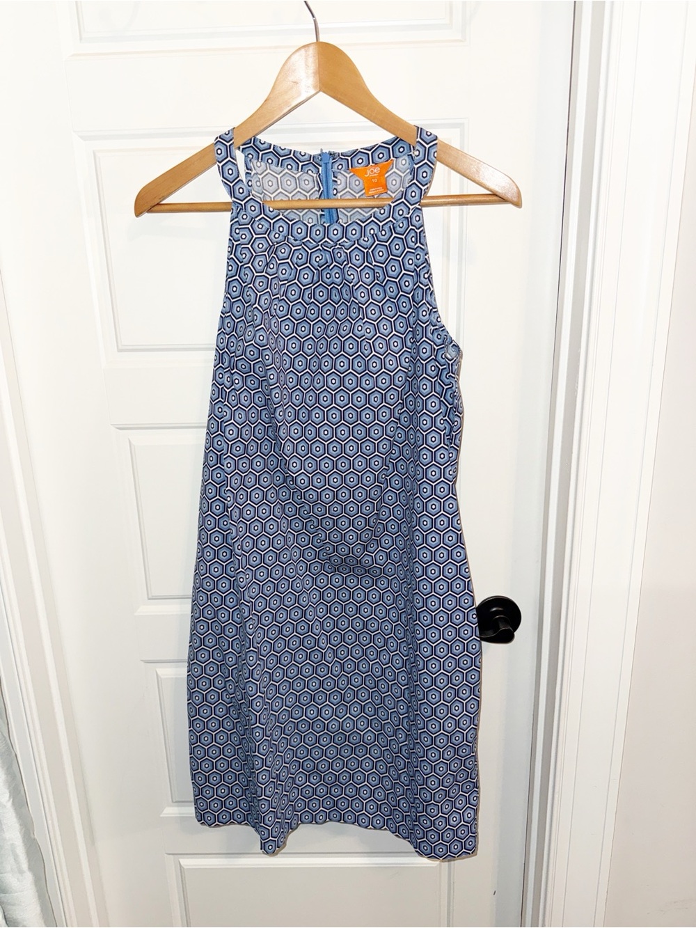 Blue Geometric Halter Dress by Joe Fresh 97% Cotton